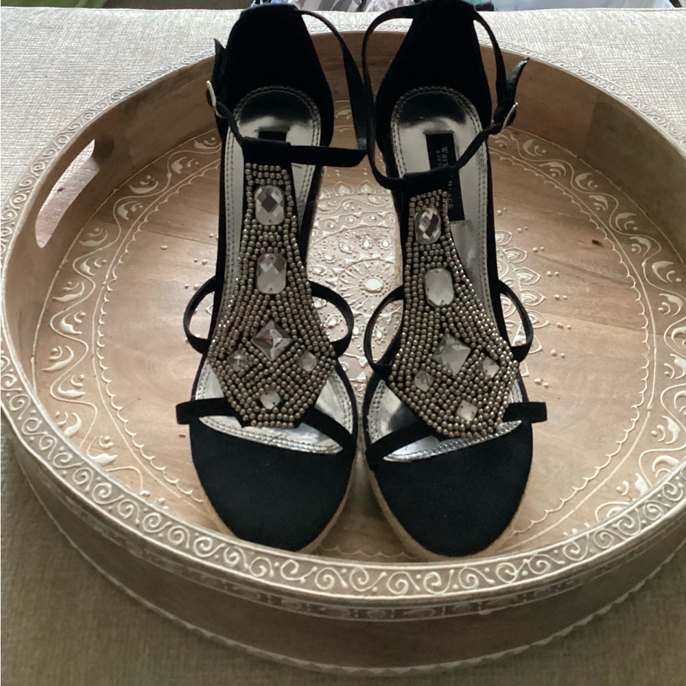 Rhinestone Black Shoes
